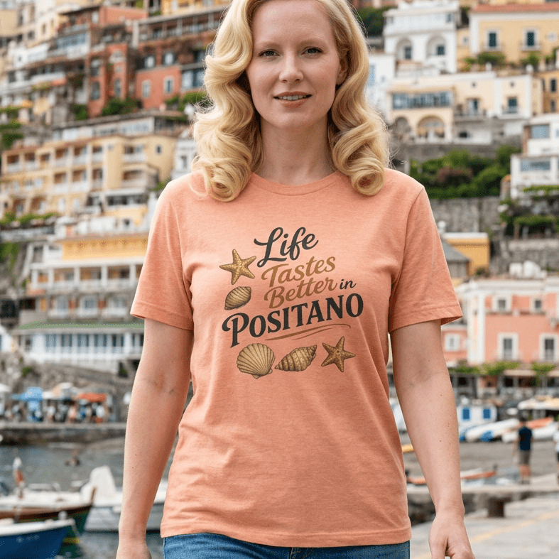 Life Tastes Better in Positano T-Shirt beach graphic tee Marequi Club