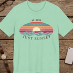 NO RUSH JUST SUNSET T - SHIRT - VINTAGE BEACH GRAPHIC beach graphic tee Marequi Club