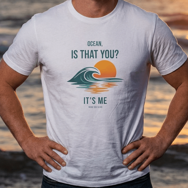 Ocean, Is That You? It’s Me Vintage Coastal Graphic T-Shirt beach graphic tee Marequi Club