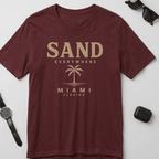Miami 'Sand Everywhere' Palm T-Shirt beach graphic tee Marequi Club