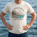 Physically in Chicago, Mentally on the Amalfi Coast Graphic T-Shirt beach graphic tee Marequi Club
