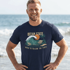 Ocean State T-Shirt - Born to Follow the Tides beach graphic tee Marequi Club