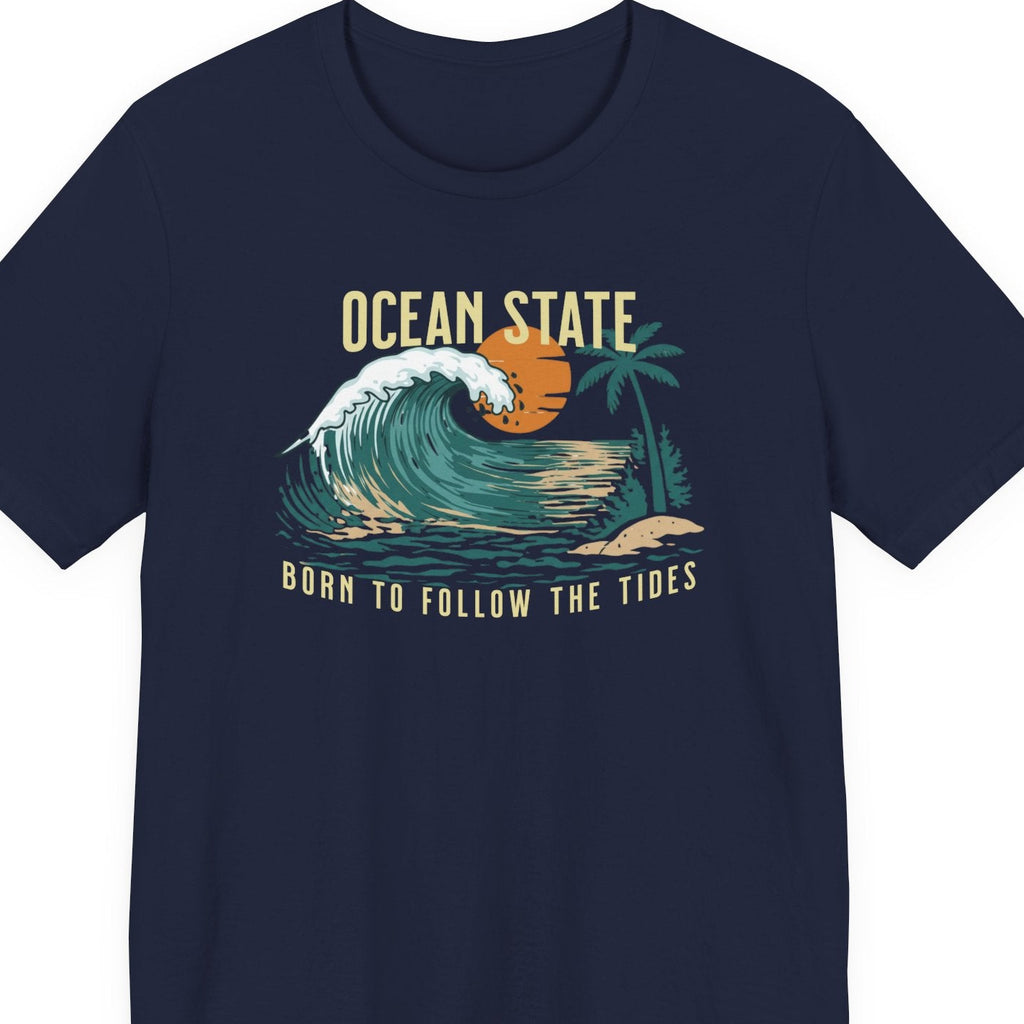 Ocean State T-Shirt - Born to Follow the Tides beach graphic tee Marequi Club