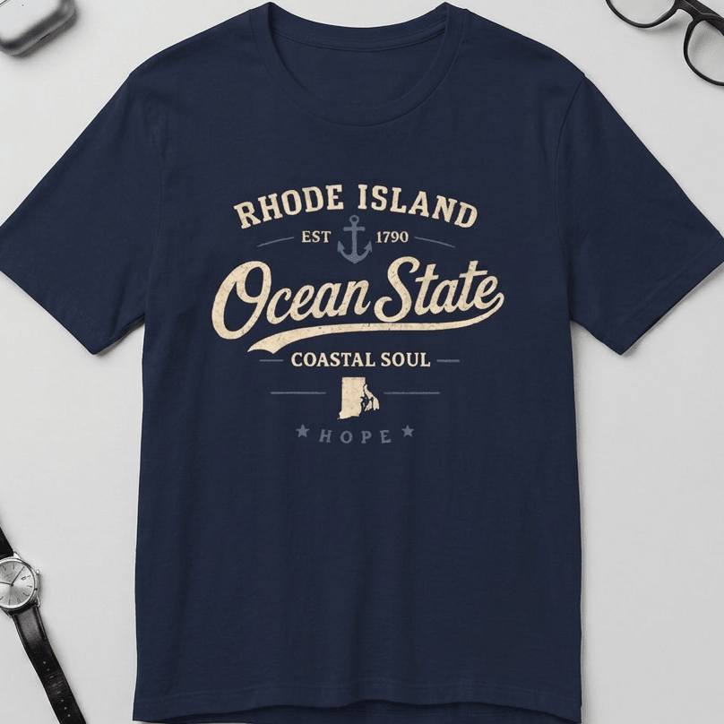 Rhode Island Heritage - Ocean State T-Shirt beach graphic tee Marequi Club