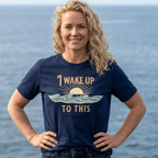 I wake up to this - NO RUSH SUNSET TEE beach graphic tee Marequi Club