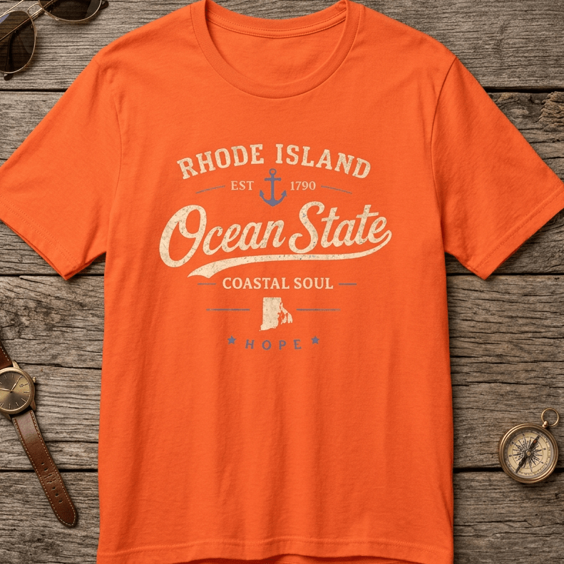 Rhode Island Heritage - Ocean State T-Shirt beach graphic tee Marequi Club