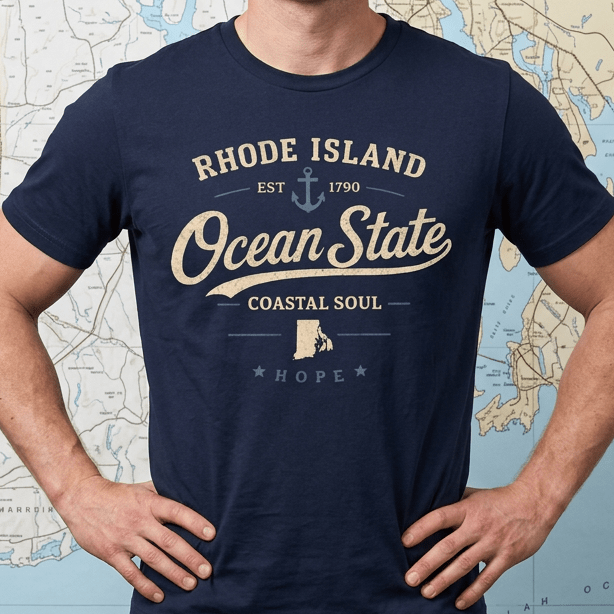 Rhode Island Heritage - Ocean State T-Shirt beach graphic tee Marequi Club