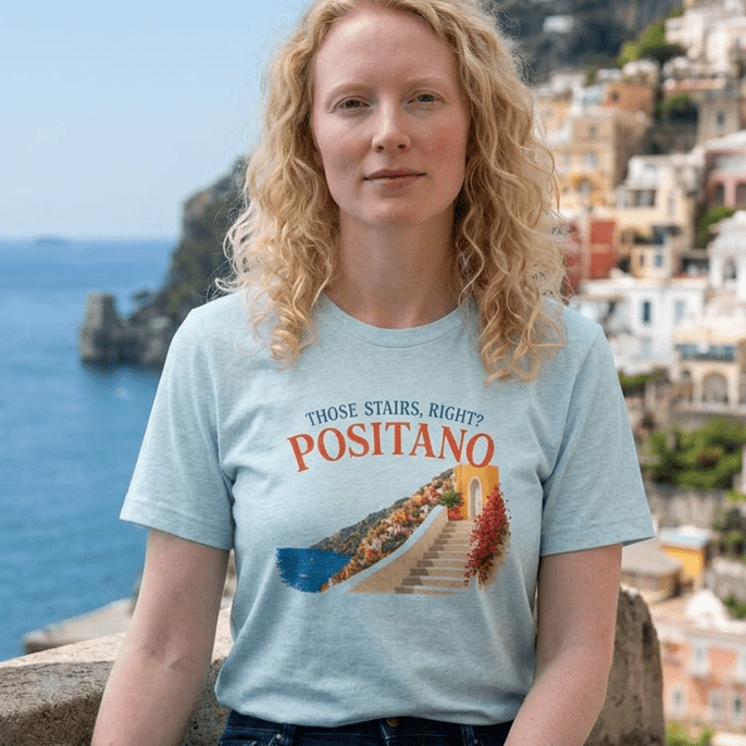 Woman t shirt  'Positano' design mare qui