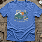 Ocean State T-Shirt - Born to Follow the Tides beach graphic tee Marequi Club