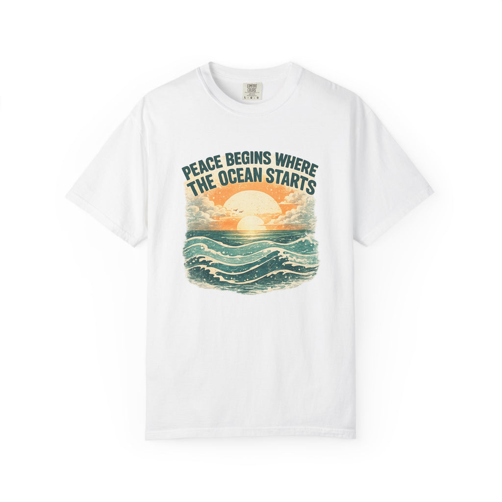 Ocean sunset t-shirt white Mare Qui Club