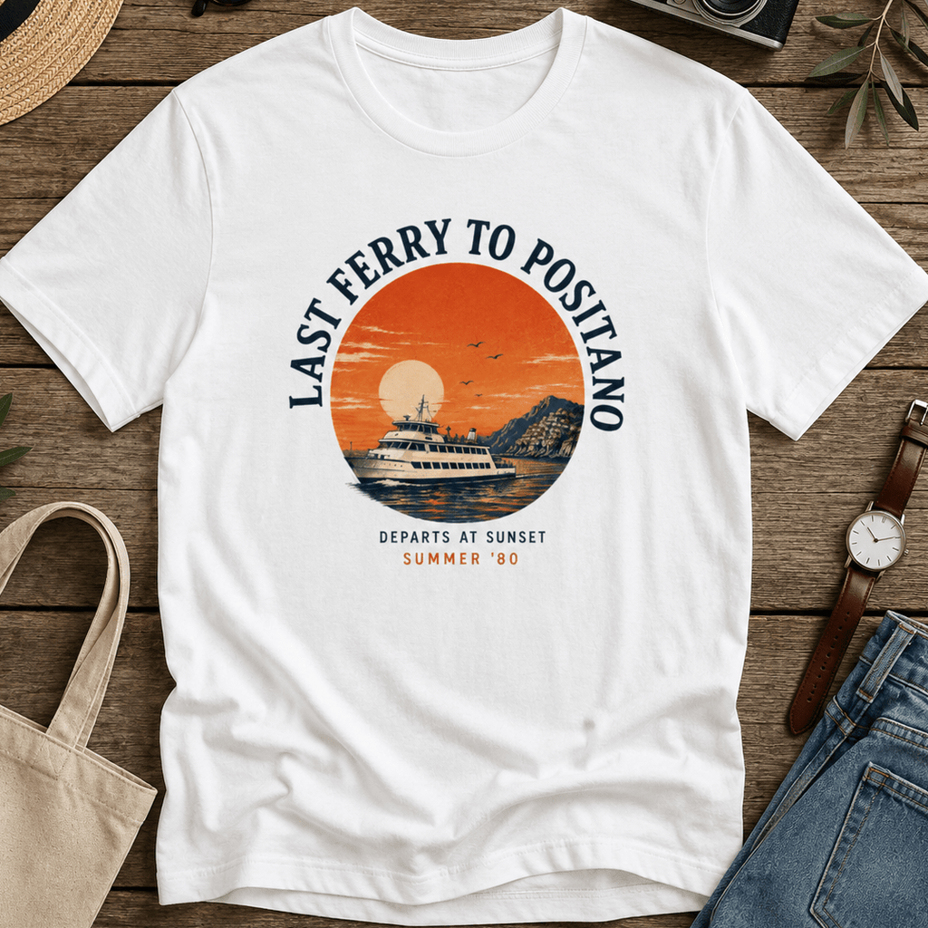 LAST FERRY TO POSITANO TEE - VINTAGE EURO SUMMER GRAPHIC T - SHIRT beach graphic tee Marequi Club